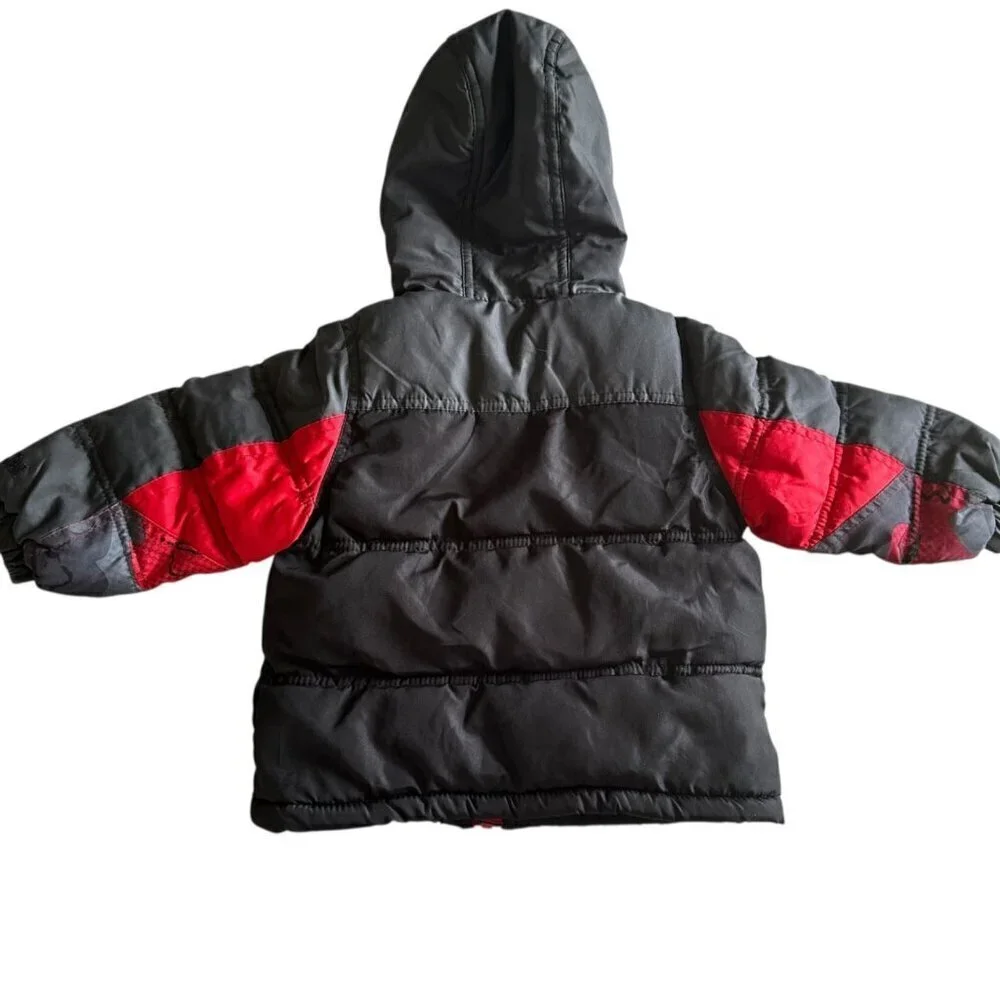 pacific trail jacket boys size 12M fleece lined hooded red black